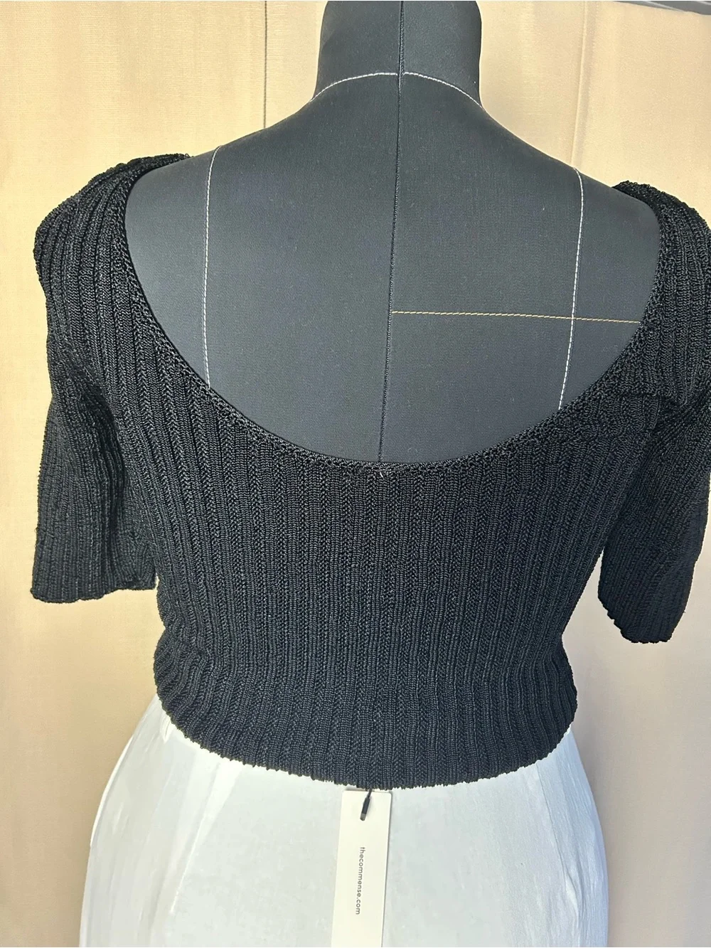 Free People Black Ribbed Knit Cropped Top - Women's NWOT